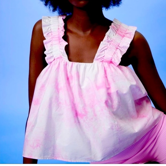 Zara Tops - New Zara Pink Tie Dye Poplin Top